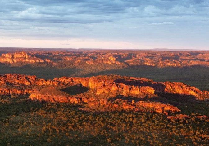 Sunset over the South Alligator River and valley, adjoining Kakadu NP, Arnhem Land. Stone country - Warddeken IPA